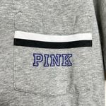 PINK - Victoria's Secret Victoria’s Secret PINK One Pocket Cotton T Shirt Gray Size Large Oversized Comfy Photo 2