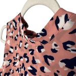 Mud Pie  Sleeveless Animal Leopard Print Tiered Tank Top Blouse Size Medium Pink Photo 1
