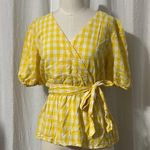 st. john's bay Faux wrap gingham blouse Photo 0