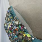Aqua‎ Blue Dress Size 2 Beaded Evening Party Cocktail Prom Bedazzled Rhinestone Photo 6