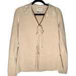 Sabo Skirt Etsumi Soft Ribbed Knit Cream Collar Lace Up Split at Centre hem Photo 0