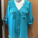 Black Rainn  blue 3/4 sleeve blouse Photo 3