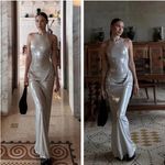 ZARA  NWT MAXI FOIL HALTER DRESS
SIZE LARGE Photo 10