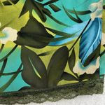 Vtg Y2K 2000s Small Slip Skirt Floral Lace Ruffle Boho Cottage Prairie Coquette Green Photo 2