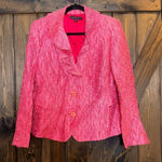 Lafayette 148 NWOT  Textured Weave Ruffle Blazer Jacket Photo 0