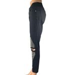 Gaelle Black Studded Distressed Ripped Knee Mid Rise Skinny Denim Jeans Pants 27 Photo 1
