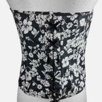 Adore Me  Black and White Floral Hibiscus Lace Up Back Corset Top XL Sexy Photo 1
