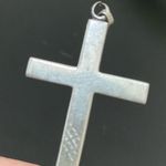 Vintage Sterling Silver Plain Cross Pendant 4g. Photo 8
