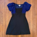 Anthropologie Moulinette Soeurs Bolero Blue/Black Puff Sleeve Silk Dress Sz 10 Photo 11