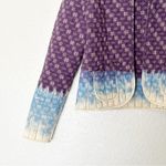NSF Cropped Quilted Jacket Ombre Bleach Dyed Purple 100% Cotton Size Small Photo 3