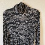 Anthropologie Maeve Long Sleeve Turtleneck Swing Dress size small black and white Photo 2