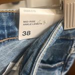 ZARA ✨ Mid Rise Skinny Ankle Sz 6 Jeans Raw Hem Dark Wash Distressed Destroyed✨ Photo 7