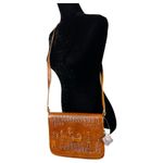 Charm Negar Leather Hand Tooled Persian Arabic Iran Artwork Crossbody NEW Brown Photo 2