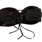 PINK - Victoria's Secret Victoria’s Secret Pink black bandeau lace up back bikini top size medium. Photo 1