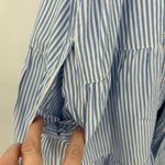 Seafolly  Australia Henley Stripe Mini Dress Blue White Size Medium Pockets Photo 3