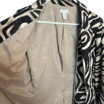 Chico's Chico’s Satin Zebra Blazer L / US 12 – Neutral Chic Statement Jacket Photo 6