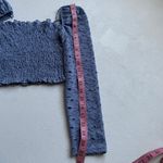 Topshop Lace Puff Sleeve Smocked Crop Top Blue Floral Mesh Size 0 Photo 5