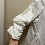 Banana Republic  White Ruched Sleeve Blazer Open Front Linen Blend Size M Photo 2