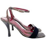 Vintage Donald J Pliner Couture Snakeskin Ankle Wrap Strappy Sandals Size 8.5 Black Photo 5