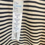 Croft & Barrow NWT  The Classic Tee size 3XL cream striped long sleeve crew neck Photo 3