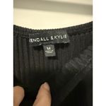 Kendall + Kylie Black Ribbed Ruffle Bodysuit Off The Shoulder Size Medium Photo 2