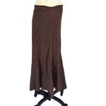 Larry Levine  Brown flowy Linen skirt size 10 Tulip Hem Photo 1