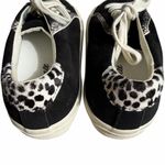 Madewell  Sidewalk Low Top Sneakers Black Suede Dot Calf Hair Size 6 Photo 3