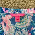 Lilly Pulitzer  Pink and Blue Ruffled 3/4 Sleeve Blouse Photo 1