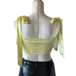 Free People NWOT Satin Silky Lace Trim Shoulder Tie Crop Top Photo 3
