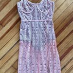 For Love & Lemons Dakota Lace Midi Dress in Peach Size S Pink Photo 2