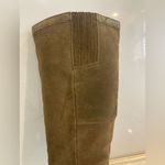 Clarks knee high leather suede riding boots 39314 zipper khaki olive green BOHO Photo 9