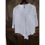 J.Jill Womens Striped Waist Tie Top Sz Medium Blue Preppy Coastal Contemporary Photo 4