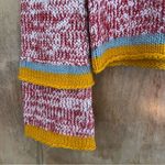 Glamorous  Super Cute Heathered Wool Blend Sweater With Teal and Yellow Trim. Photo 6