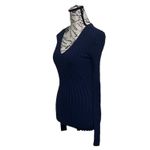 Sundance Navy Blue Ribbed Sweater Fitted Knit Top Fishermen Anglercore XS Y2k Photo 2
