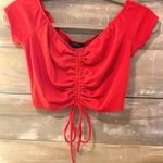 Forever 21 Red Off the Shoulder Crop Photo 0