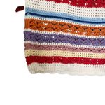 Suncoo Panaca Multicolor Striped Knit Puff Sleeve Crewneck Sweater Size Small White Photo 5