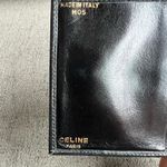CELINE black leather bifold wallet vintage triomphe Photo 5