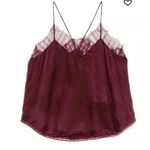 IRO NWT Paris Berwyn Silk Lace Trim Camisole Top Burgundy 36 S Photo 4