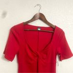 Old Navy NWT Womens Dress Red Twist Front Ribbed Bodycon Size Medium Photo 2