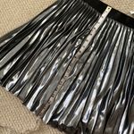 EXPRESS NEW  Metallic Silver Pleated Mini Skirt Elastic Lined Small $88 ASO NWT Photo 8