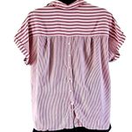 Jane and Delancey Women's Oversized Striped Button Back Shirt Pink & White Size 1X Photo 4