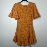Hello Molly Women’s Orange Lace Mini Ruffle Dress Size 4 Photo 1