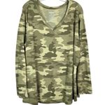 Terra & Sky  Women's Green Camo Long Sleeve V-Neck Plus Size T-Shirt 1X 16W 18W Photo 0