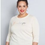 Modcloth Women's Cream Printemps Charm School Pullover Sweater 3X NEW Photo 0