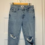 Paige Doretta Destructed Light Wash Noella Raw Hem Straight Denim Jeans Size 27 Photo 8