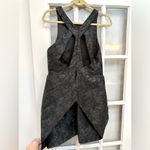 Keepsake The Label Women’s Jacquard Peplum Black & Silver Metallic Dress Size L Size L Photo 4