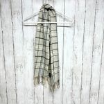 Cashmink by V. Fraas Scarf Unisex Grey Plaid Casual Winter Frayed End Striped Gray Photo 2