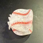 Baseball Hair Claw/ Clip White Photo 5