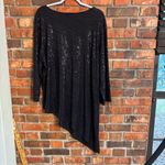 Slinky Brand  womens sequin asymmetrical tunic party top black 2X Photo 3
