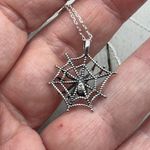 Spider Web Sterling Silver Spider Necklace Silver Photo 4